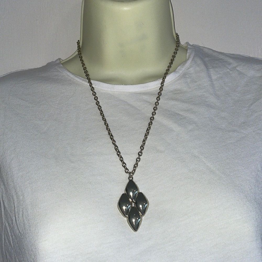 Liz Claiborne gold tone necklace with diamond shaped pendant